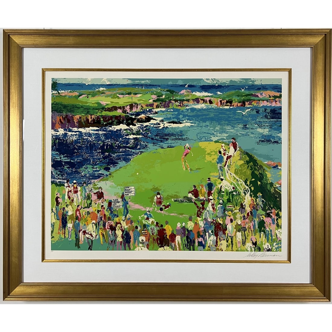 LeRoy Neiman - "16th at Cypress" - Limited Edition Serigraph on Paper: 16th at Cypress by LeRoy Neiman Limited Edition Serigraph on Paper | Image Size: Approx. 28.5" x 38.25" | Framed Size: Approx. 53.5" x 44.5" LeRoy Neiman's 16th at Cypress masterfully captures the ele