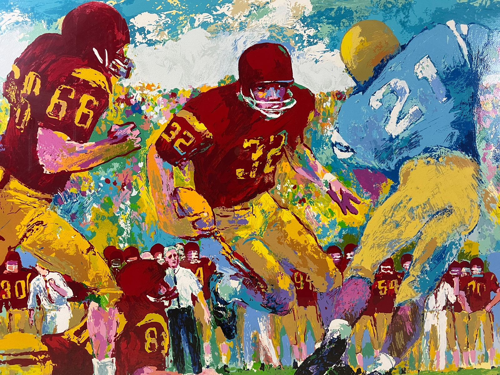 LeRoy Neiman - "Cross Town Rivalry, 1967" - Framed Limited Edition Serigraph: Cross Town Rivalry, 1967 By LeRoy Neiman | Limited Edition Serigraph on Paper | Image: 28" x 38" | Framed: Approx. dimensions TBD LeRoy Neiman's Cross Town Rivalry (1967) is a vibrant homage to one of