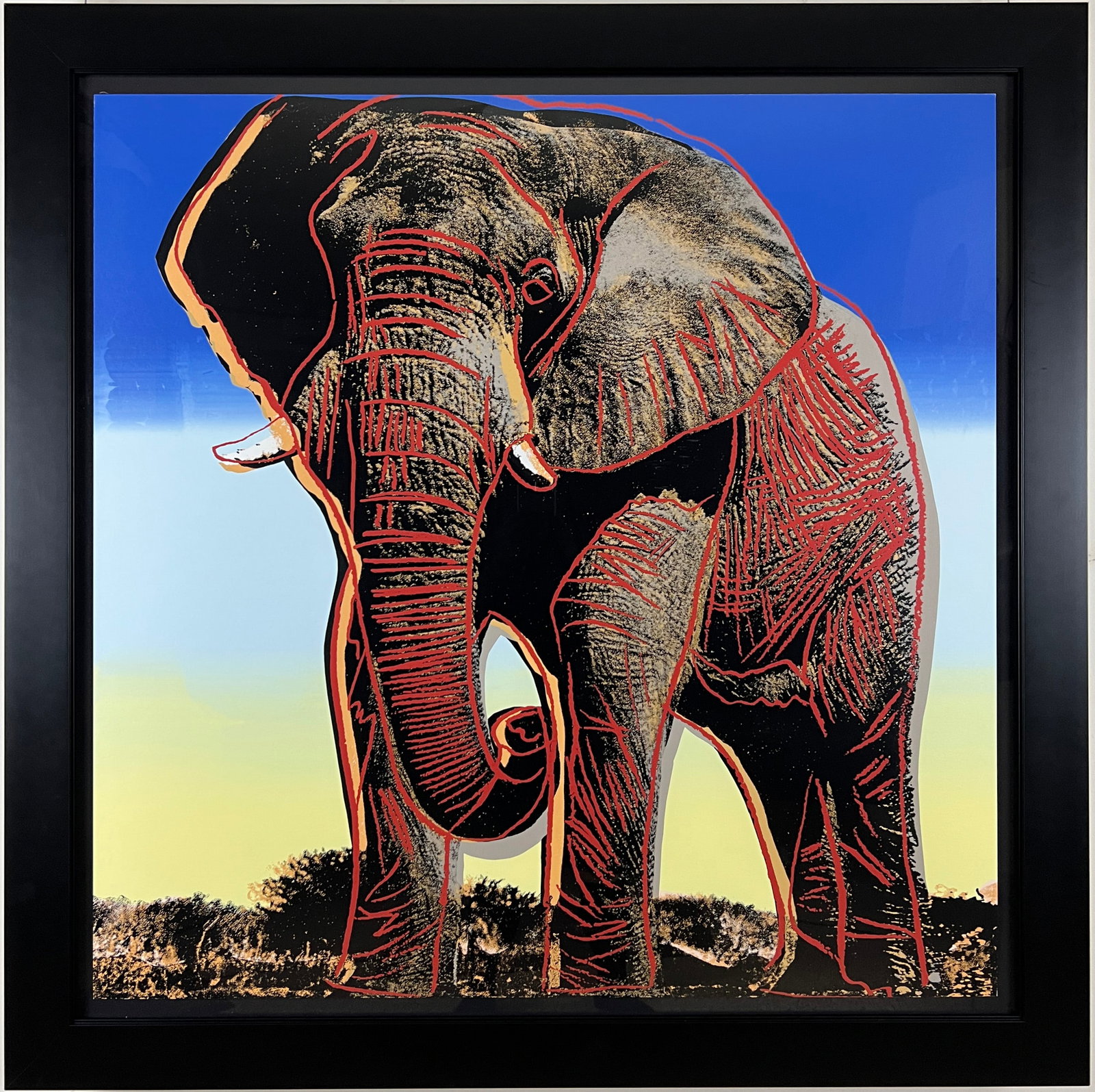 Andy Warhol - AFRICAN ELEPHANT TRIAL PROOF - Magnificently Framed - From Endangered Species 1983 (1 of 6)