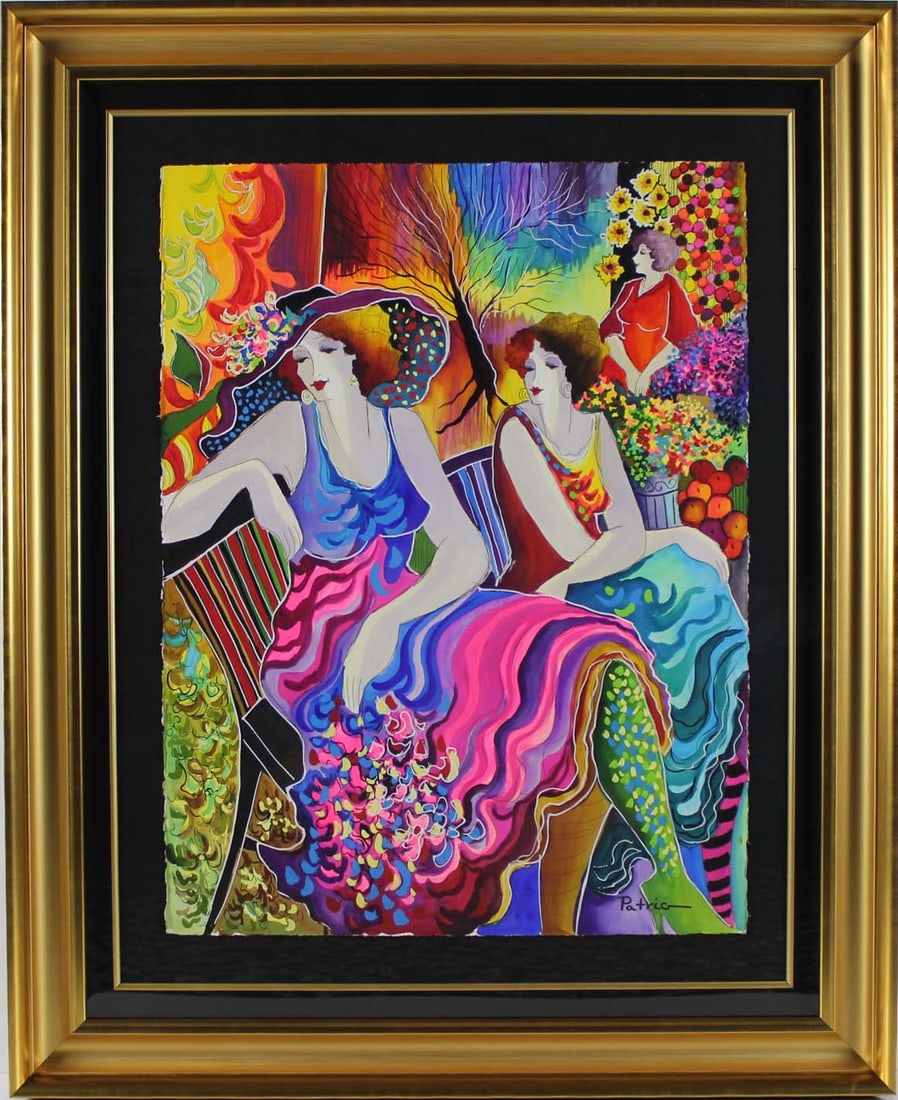 Patricia Govezensky - "Women in Bright Clothing" - Watercolor, Ink and Gouache on Paper (1 of 2)