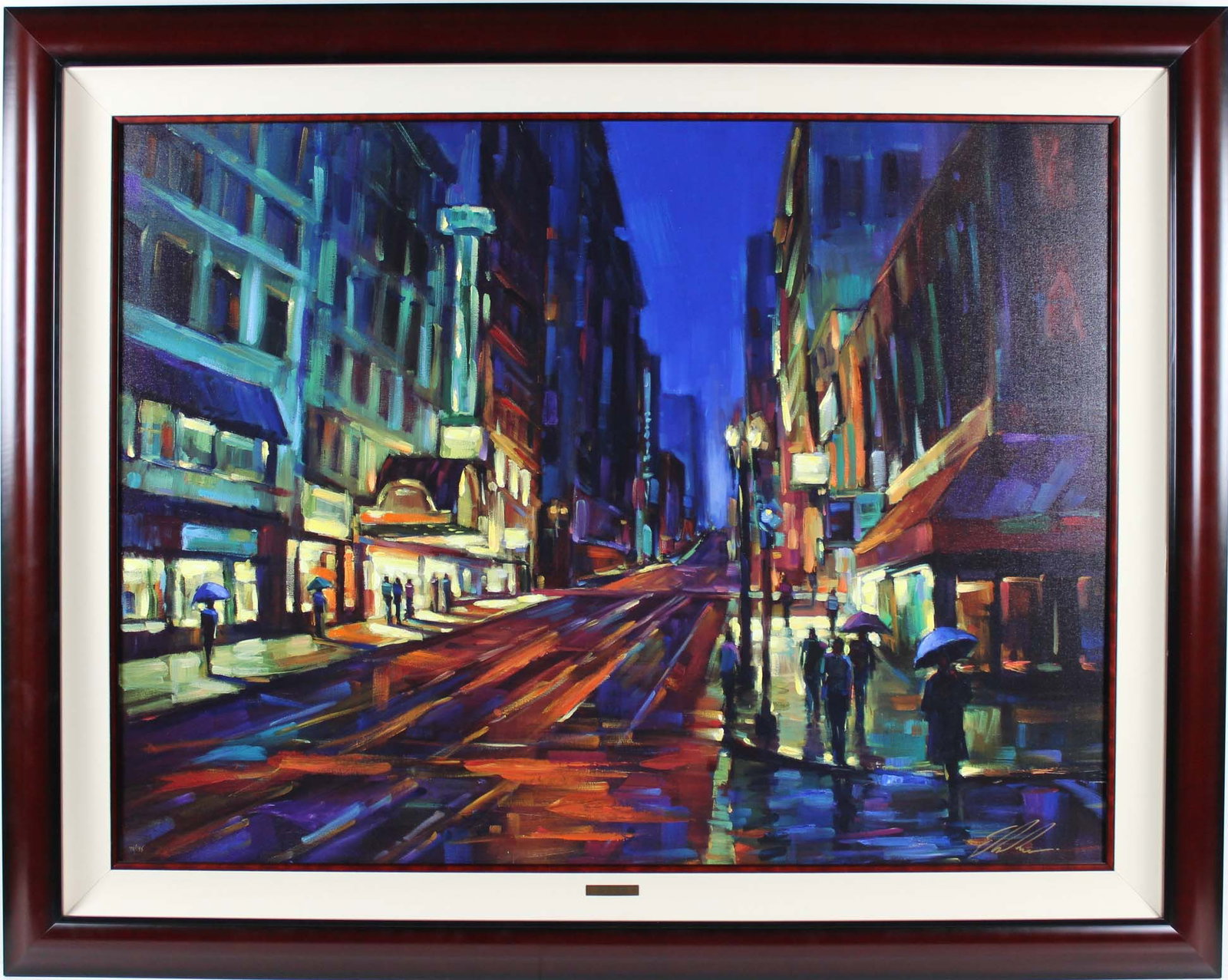 Michael Flohr - "Streets of Gold" - Giclee on Canvas: Streets of Gold by Michael Flohr is a framed hand embellished giclee on canvas. Streets for Gold is one of Michaels finest works. The colors are simply stuniing. Flohrs ability to paint the hustle and