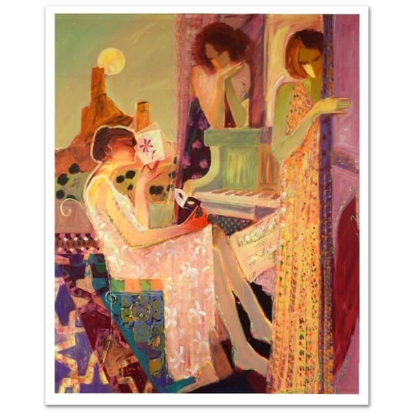 Sabzi - "Hot Moon" - Limited Editon Serigraph: Hot Moon Limited Edition Serigraph on Canvas (32" x 40") by Sabzi, Numbered and Hand Signed with Certificate of Authenticity! Sabzi uses vibrant color schemes and abstract impressionism to create the 
