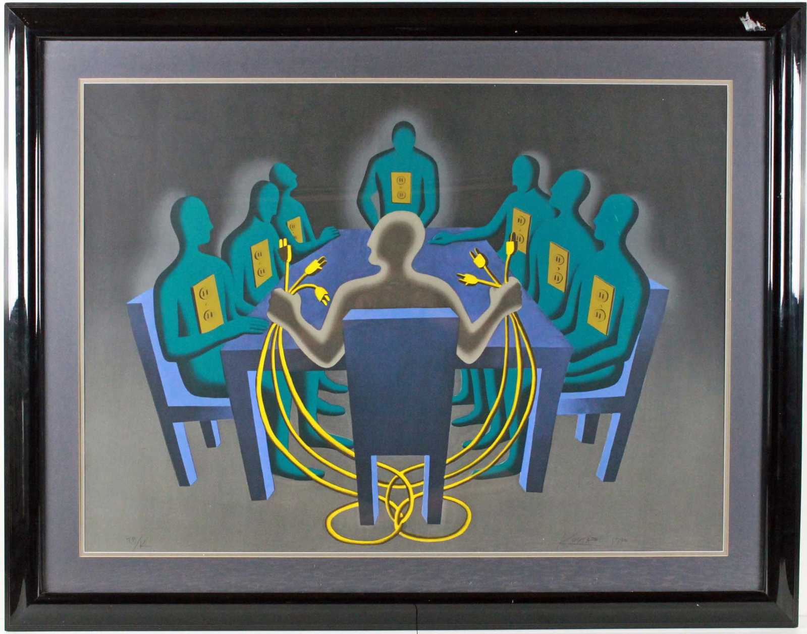 Mark Kostabi - "Current Exchange" - Serigraph on Paper (1 of 3)