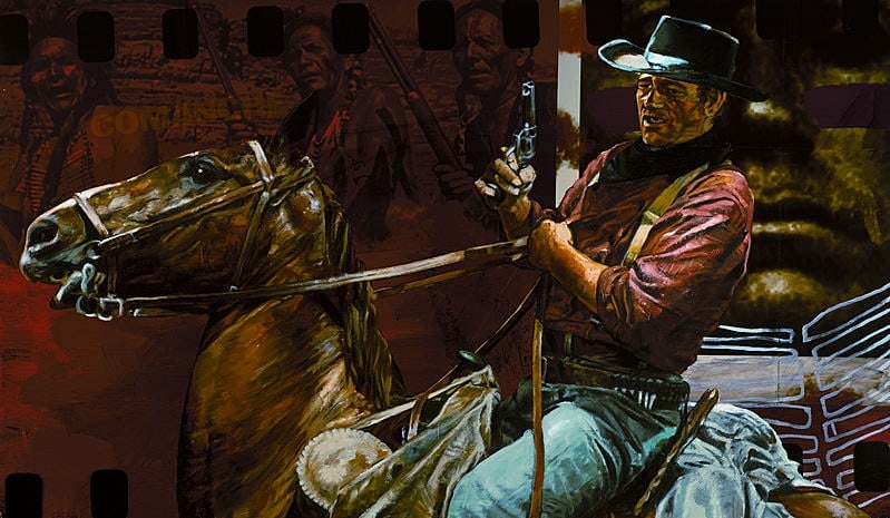 Stephen Holland - "Comanche Tracker (John Wayne)" - Ovepainted Giclee on Canvas (1 of 1)