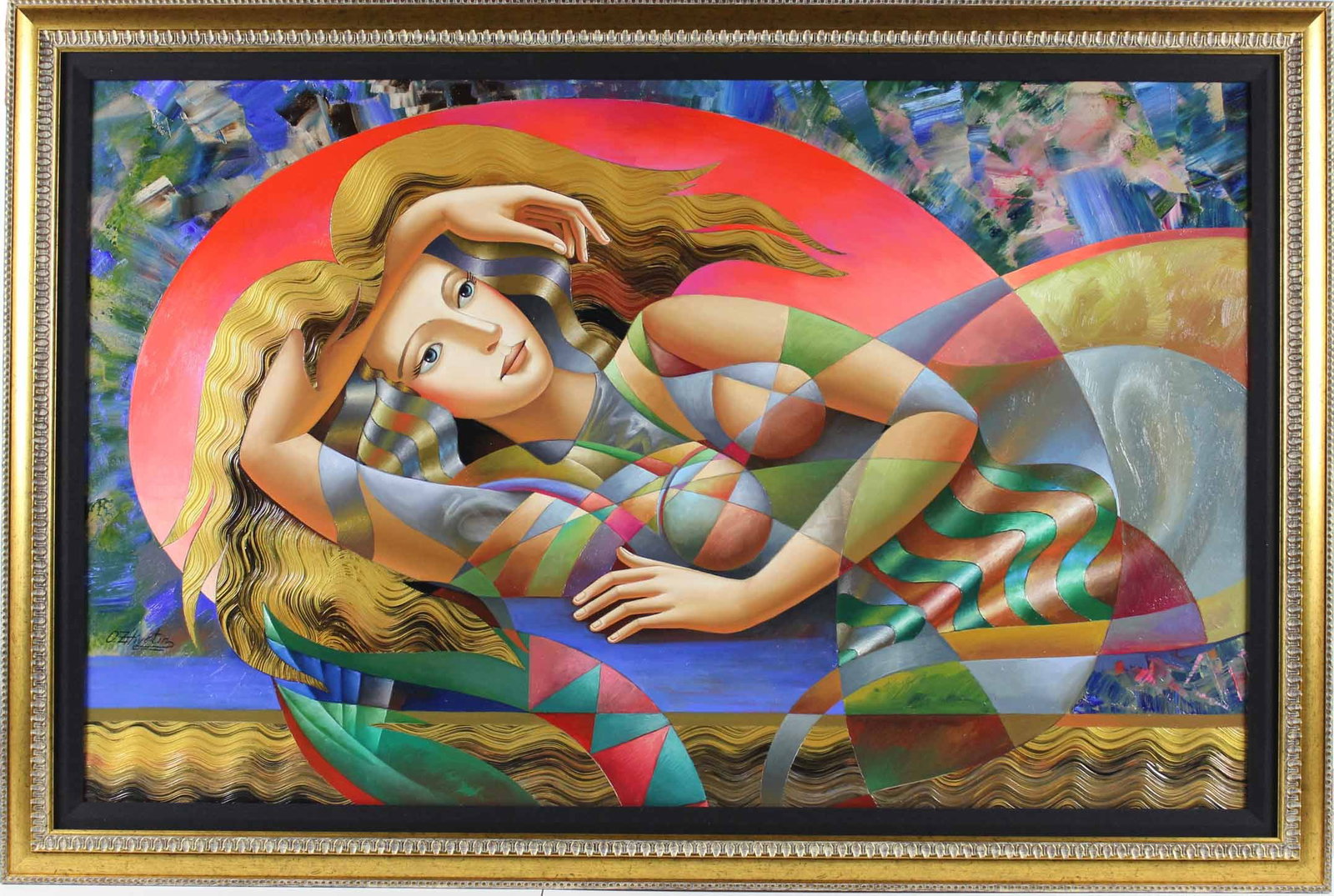 Oleg Zhivetin - "Pleasant Thoughs" - Original Mixed Media: Immerse yourself in the vibrant world of Oleg Zhivetin with "Pleasant Thoughts," an exquisite original mixed media work that seamlessly marries classical elegance with modern abstraction. Measuring ap
