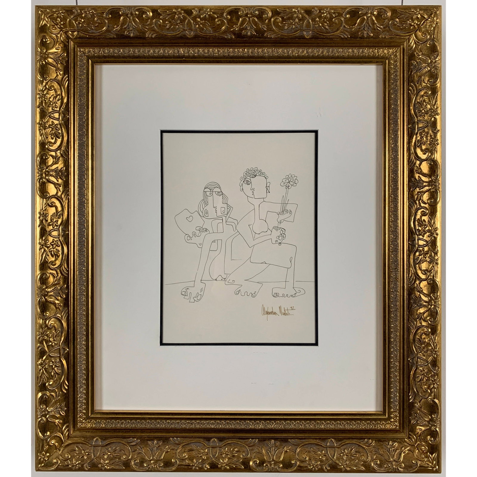 Alexandra Nechita - FAMILY ALBUM - An ORIGINAL Line Drawing (1 of 3)
