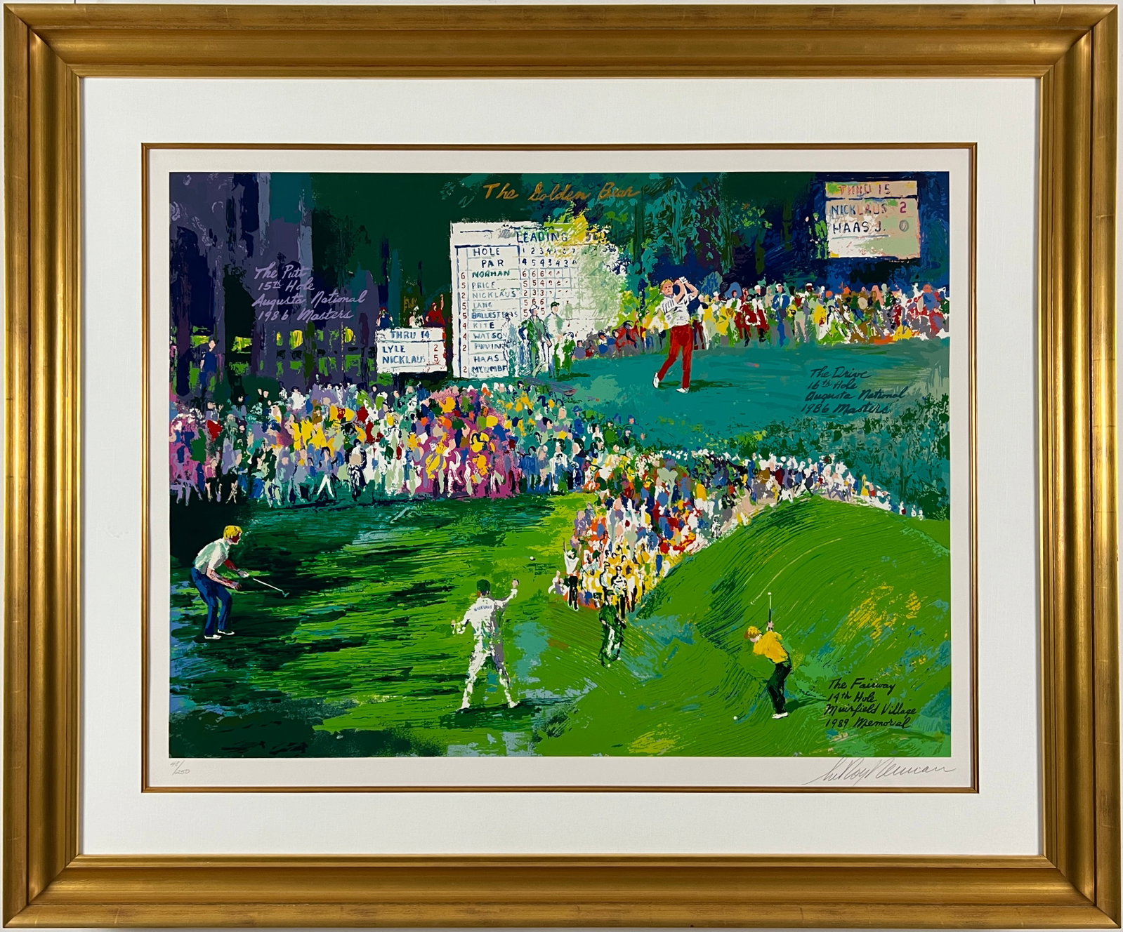 LeRoy Neiman - "Golden Bear" - Limited Edition Serigraph on Paper: Golden Bear By LeRoy Neiman | Limited Edition Serigraph on Paper | Image Size: 28.5" x 38" | Framed Size: 52.5" x 43.5" A masterful tribute to one of golf's greatest icons, Golden Bear by LeRoy Neiman