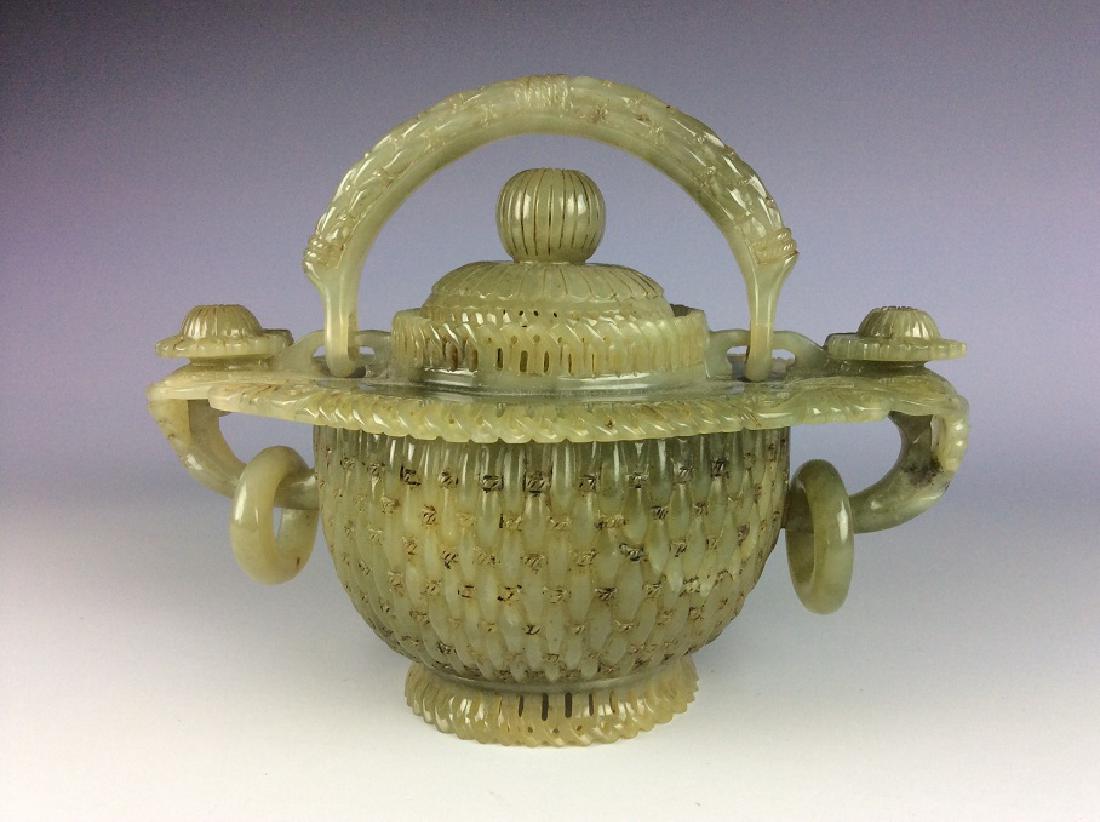 Rare & fine Muhal style / Chinese jade pot with lid, (1 of 7)