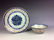 A set of 2 Chinese porcelain plate and cup, b&w and