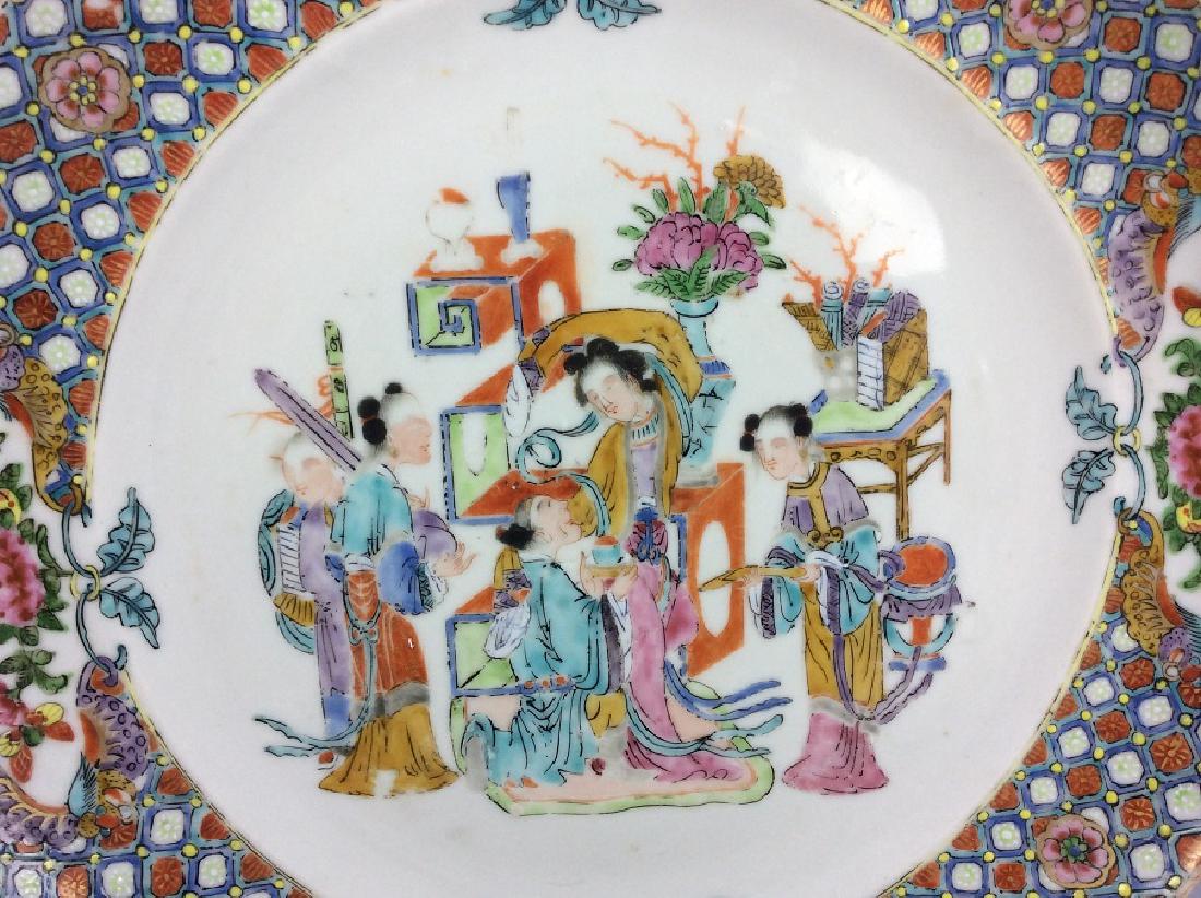 Export Chinese porcelain plate, famille rose glazed, (1 of 5)