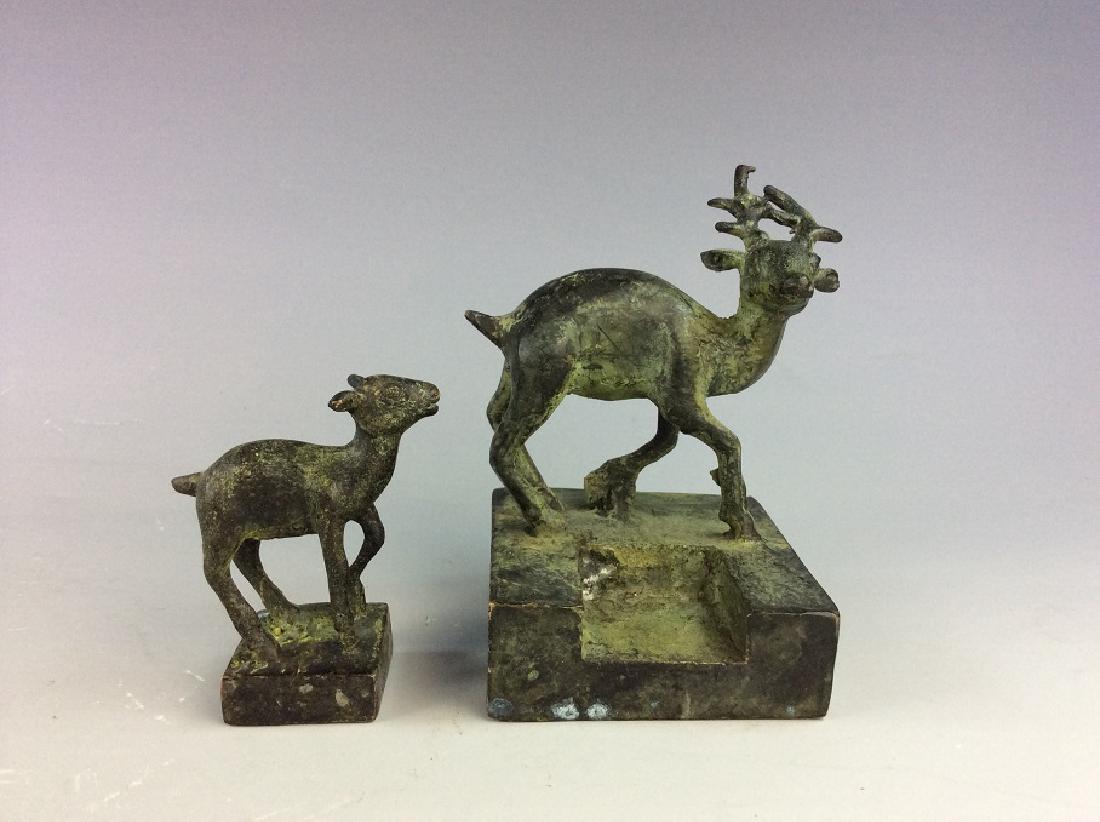 Set of Chinese bronze seal/stamp in shape of  dear and (1 of 7)