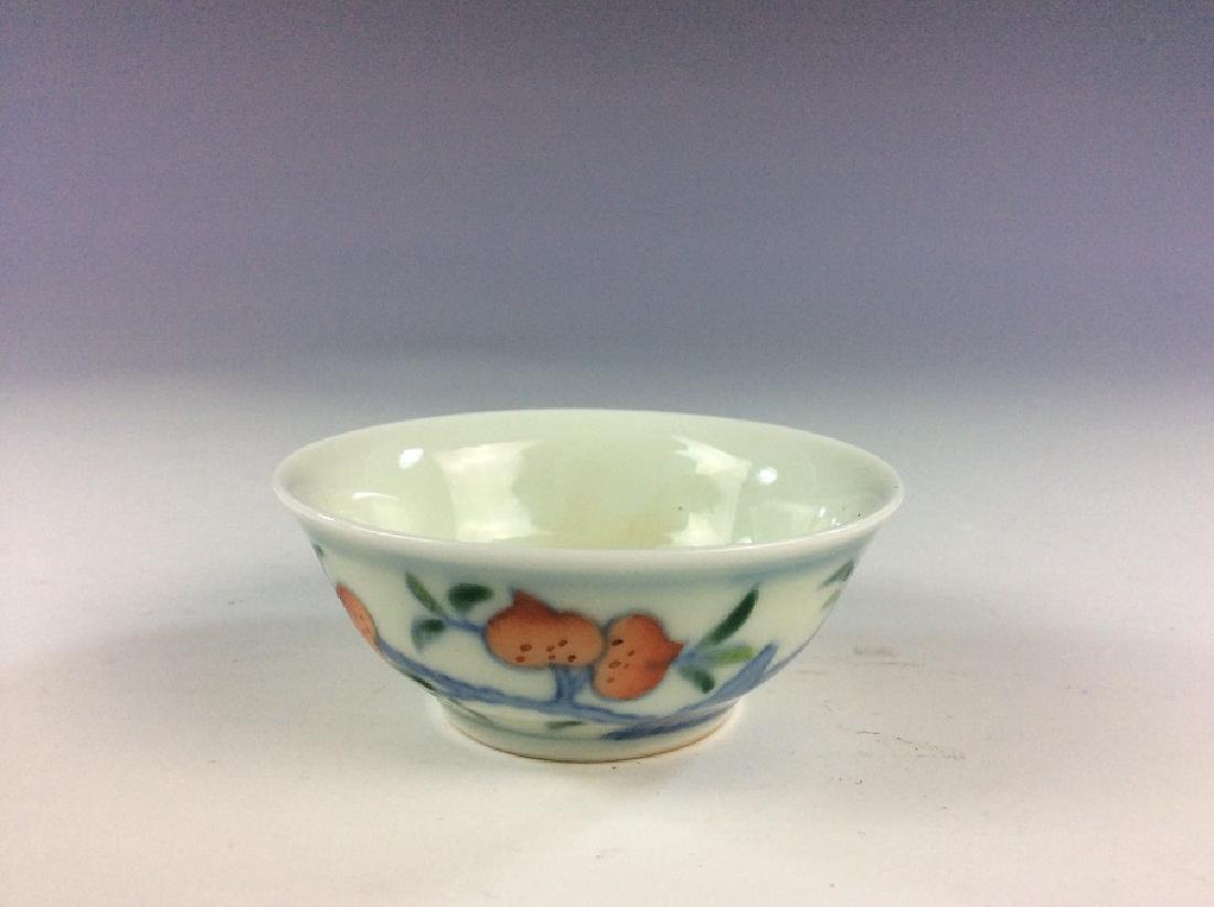 Fine Chinese porcelain Doucai glazed bowl,  marked (1 of 4)