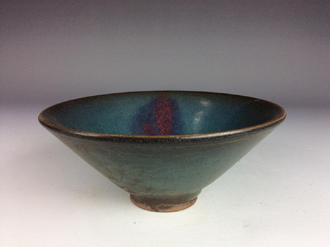 Chinese Yuan Jun style porcelain bowl,  glazed, (1 of 4)