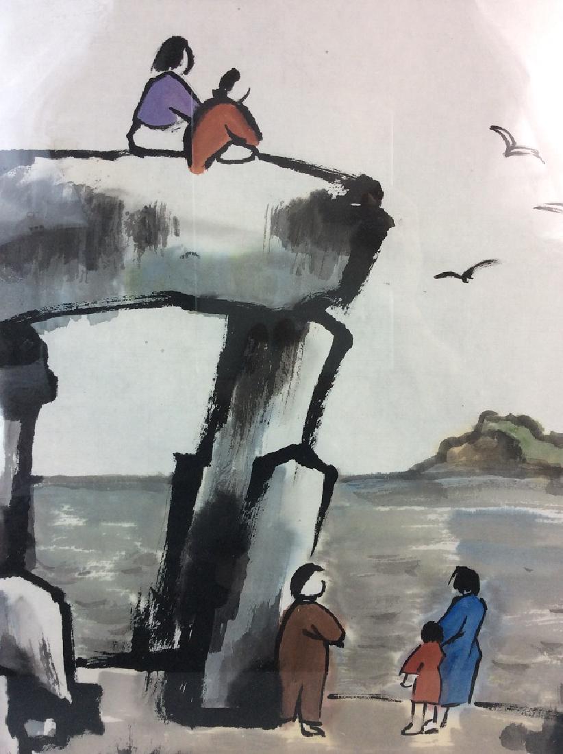 Chinese painting, hand painted scroll, (1 of 4)