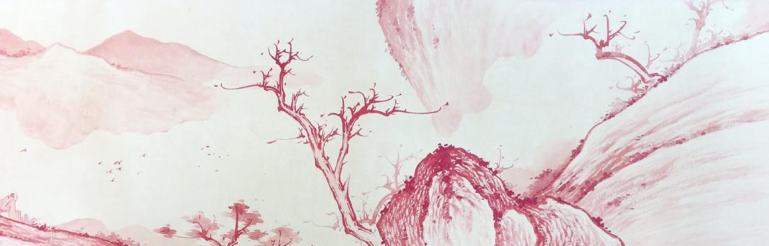 Chinese painting, hand painted hand roll, ink and (1 of 6)