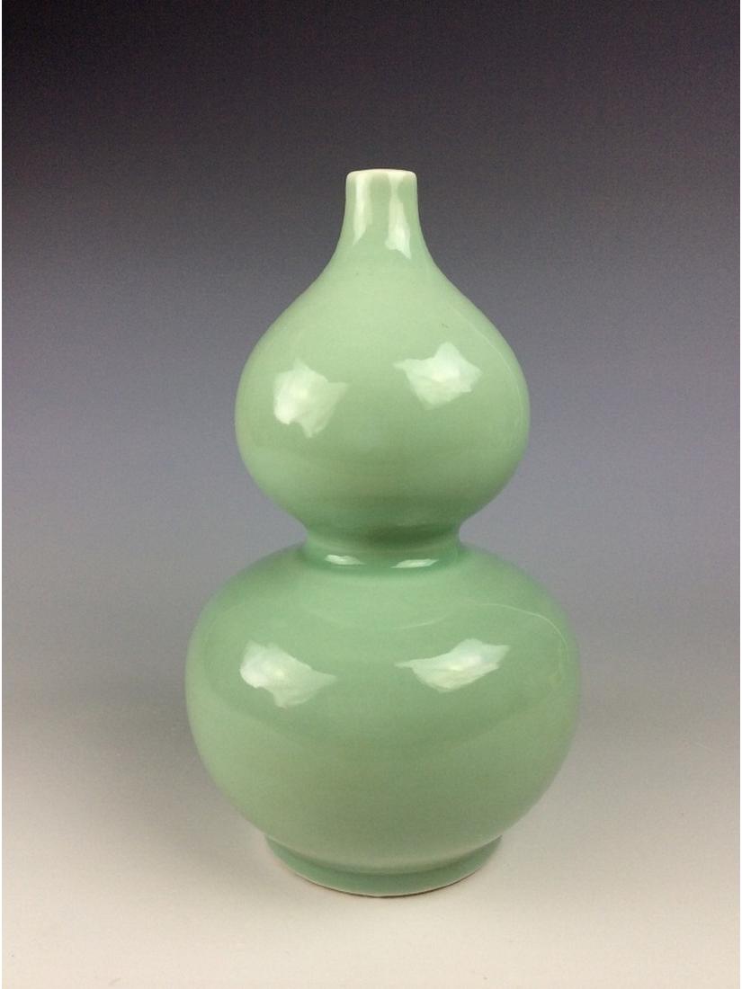 Chinese celadon porcelain double gourd bottle vase, (1 of 5)