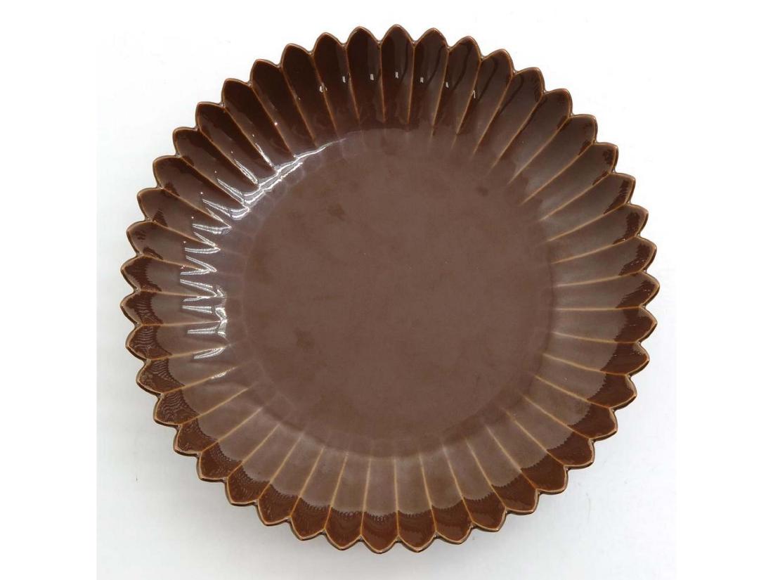 Very rare Chinese brown glaze porcelain plate, (1 of 4)