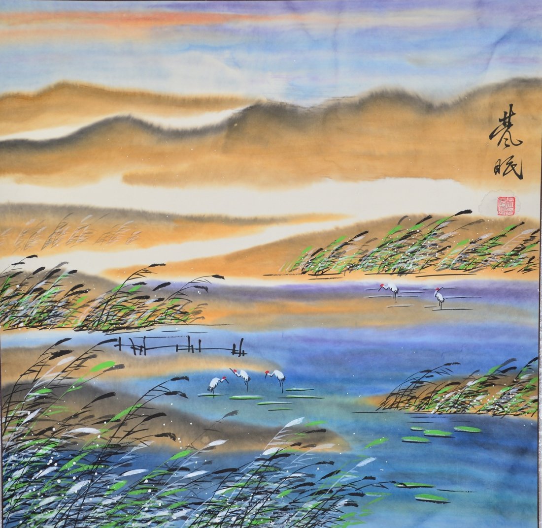 Chinese Hand Paintd, Hanging Scrolls: Chinese Hand Paintd, Hanging Scrolls unpaid item by Lisa Tan Size: Each measured 69" X 31" overall, 27"X27" inner. Condition: Minor tear, otherwise in good condition. (Refer to pictures.) Shipping: We