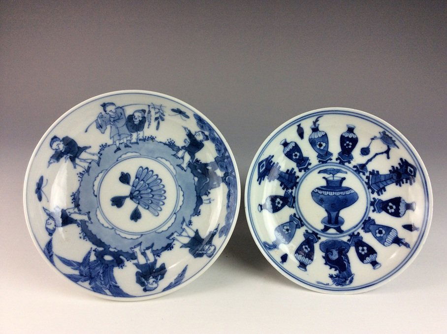 Two of 18C Chinese erxport porcelain blue & white set (1 of 3)