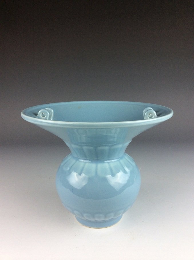 20th century, Chinese porcelain pot, blue glazed, (1 of 5)