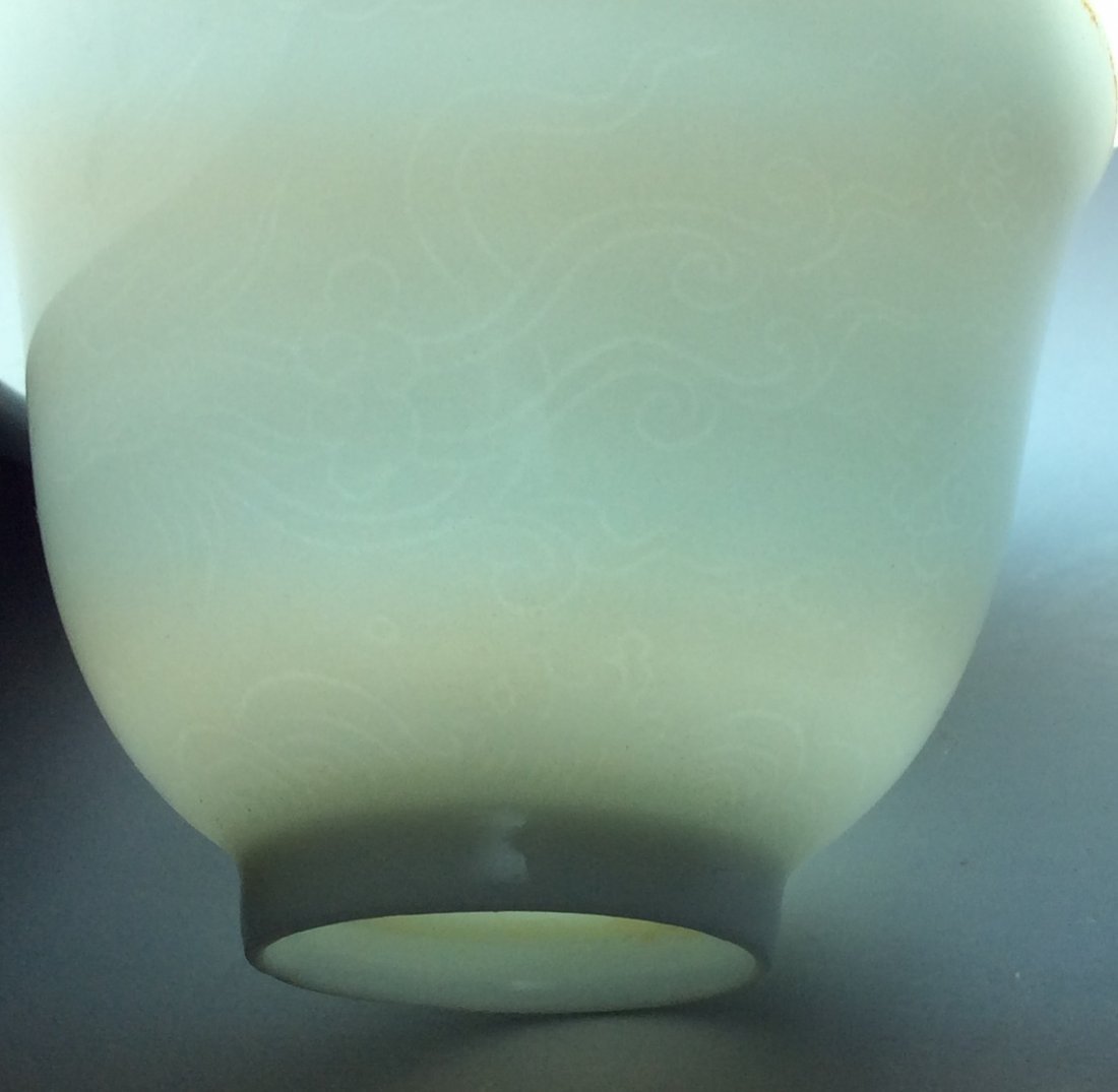 Egg shell thin Rare Chinese white glazed bowl, marked (1 of 2)