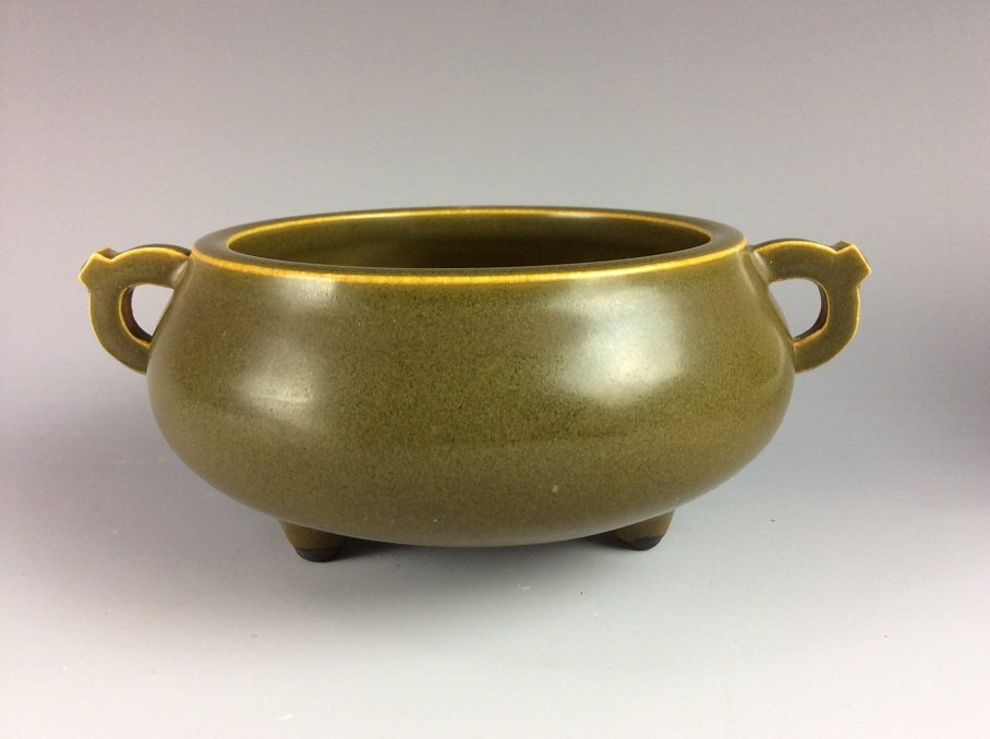 Chinese tea dusk glazed porcelain censer (1 of 5)