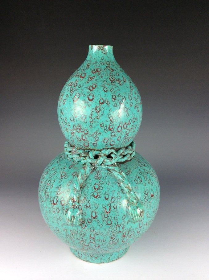 Fine Chinese flambe glazed porcelain vase, markedÂ  (1 of 5)