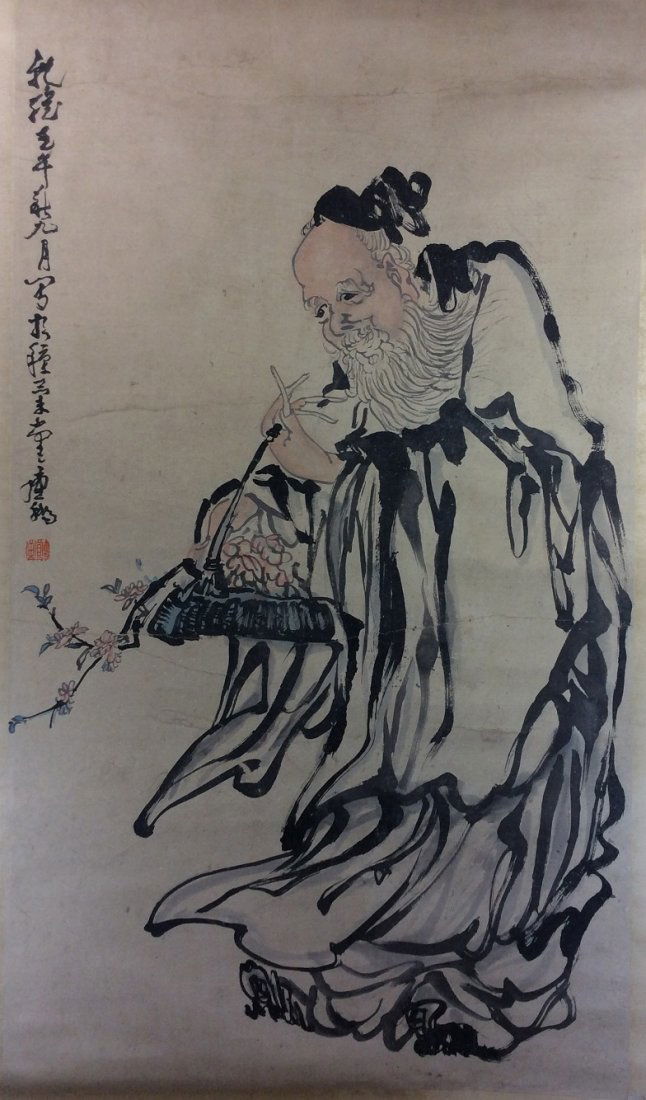 Chinese hand painted scroll, (1 of 5)