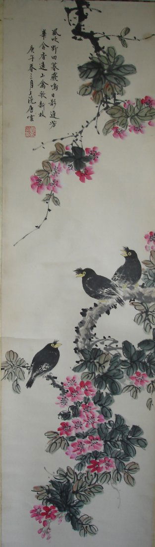 Chinese painting scroll, hand painted, Fruit & Insects (1 of 5)