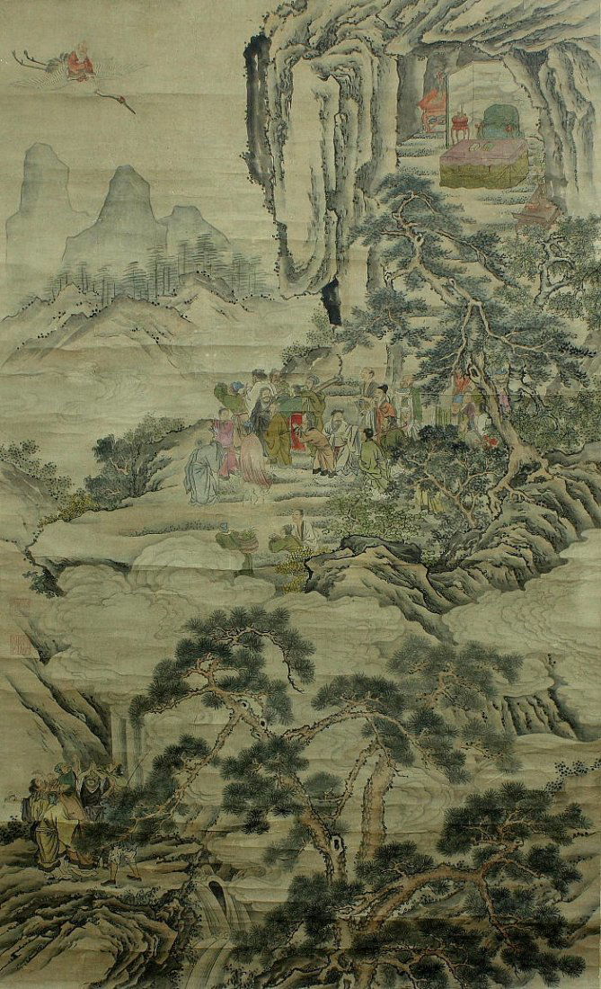 A large size (78"X40") of Chinese painting scroll (1 of 9)