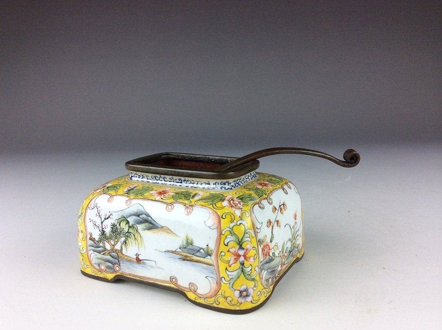 Fine 19th century Chinese enamel on copper, water pot (1 of 5)