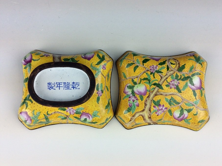 Fine 19th century Chinese enamel on copper, box shape, (1 of 5)