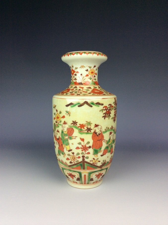 Chinese polychrome porcelain vase with children at play (1 of 5)