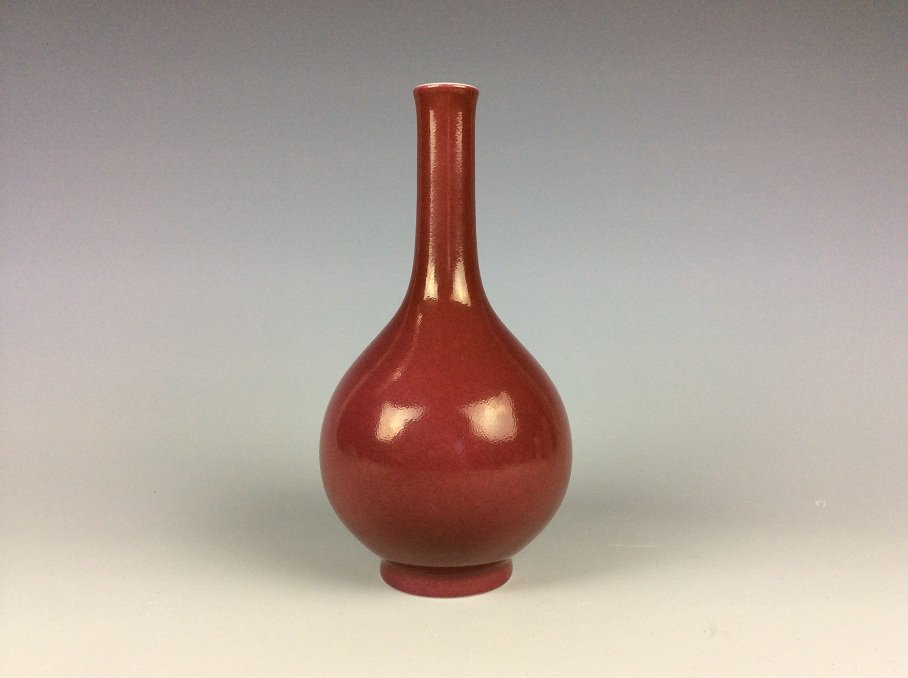 Vintage Chinese rouge red glaze porcelain baluster form (1 of 5)