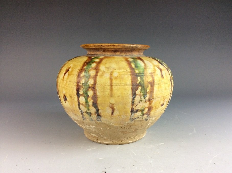 Chinese Tang style porcelain pot, Sancai glazed (1 of 4)