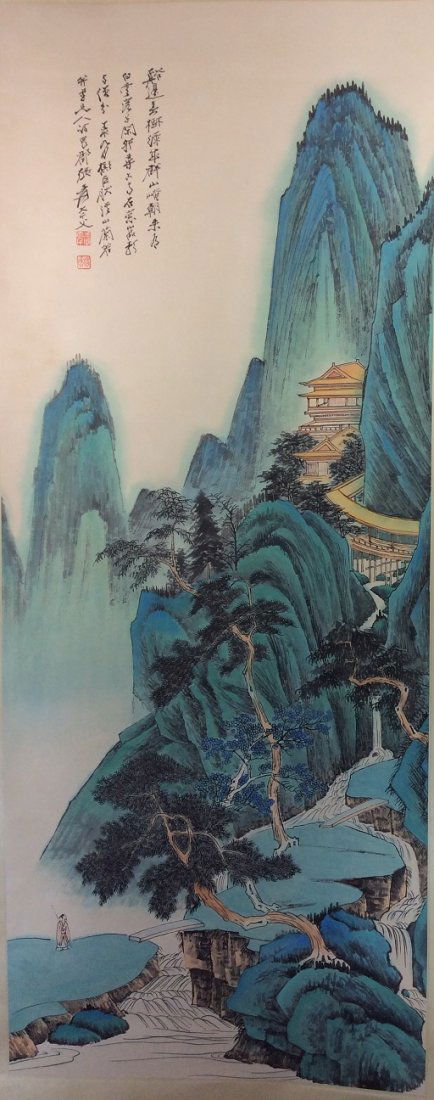 Chinese painting, hand painted scroll, (1 of 6)