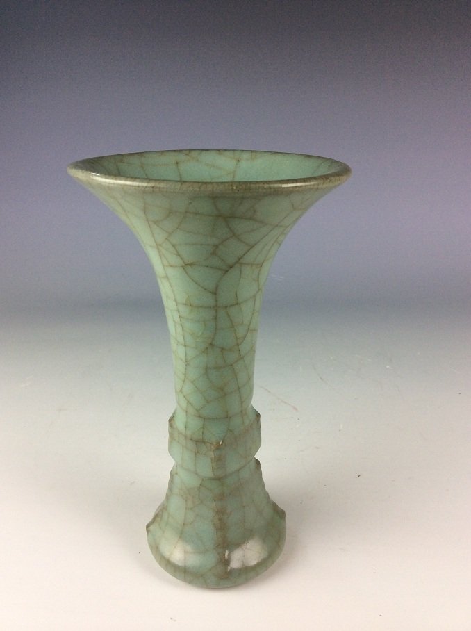 Chinese Song Guan style porcelain vase,  celadon glaze, (1 of 5)