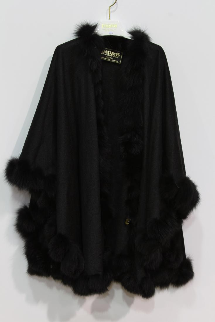 VANCOUVER CANADA PAPPAS FURS CASHMERE STOLE WITH FOX (1 of 3)