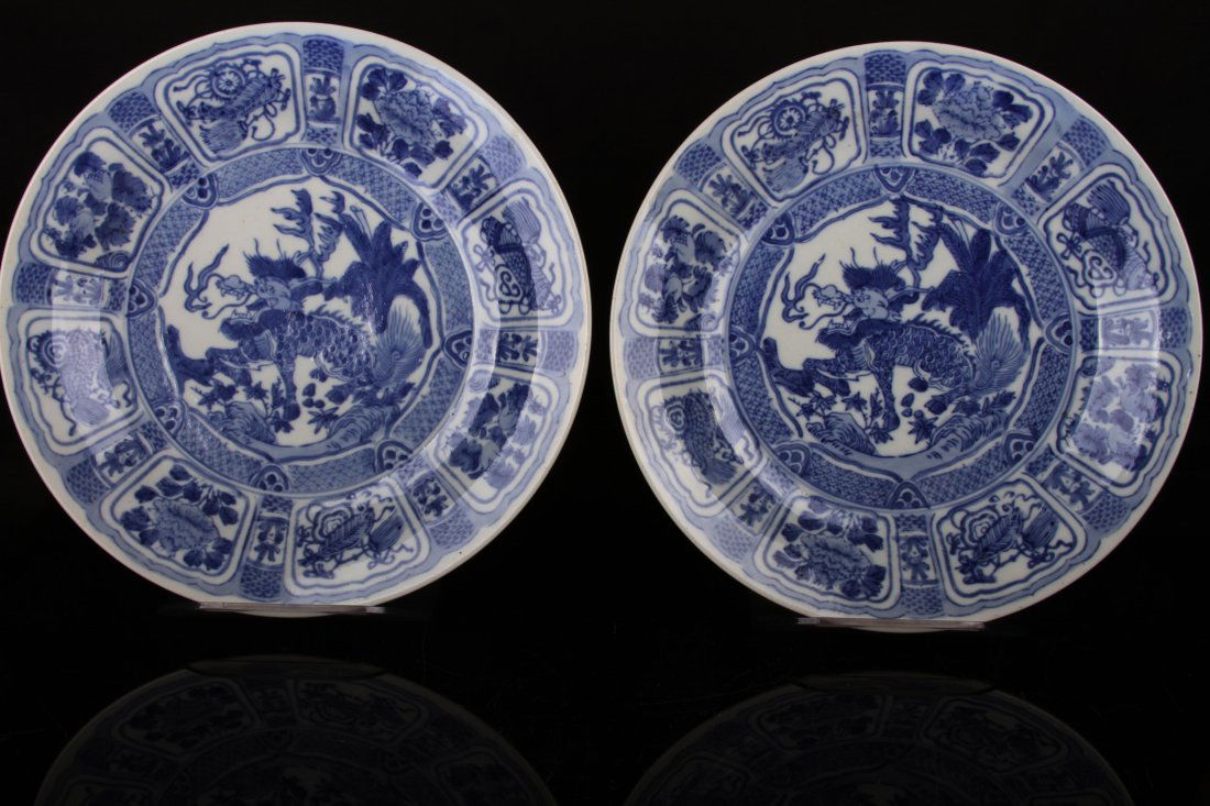 [CHINESE]A PAIR OF "KANG XI NIAN ZHI" MARKED BLUE AND (1 of 5)