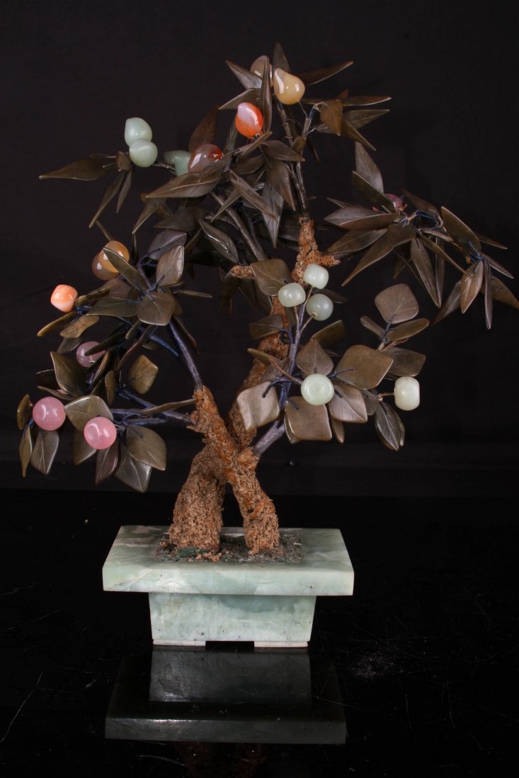 [CHINESE]JADE PEACHES WITH FLOWER POT  L:13" W:8.5" (1 of 3)