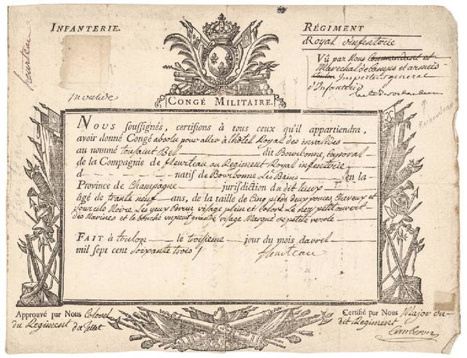 1763 Jean Baptiste Comte De Rochambeau Autograph