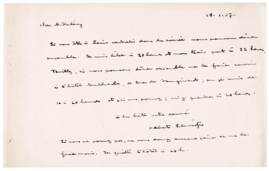 ALBERT SCHWEITZER Autograph Letter Signed (1 of 4)