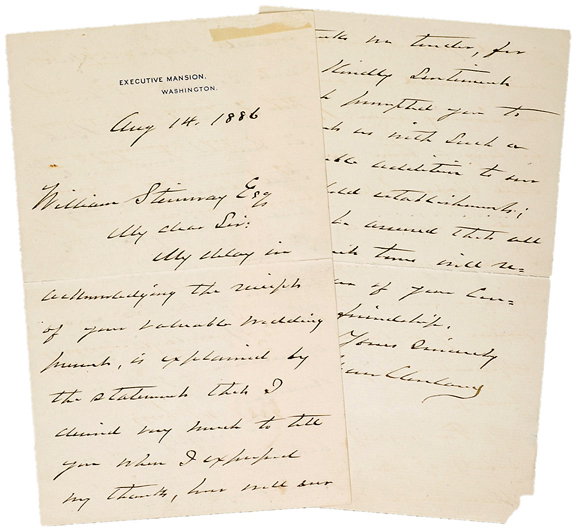 Grover Cleveland Signed Letter, August 1886