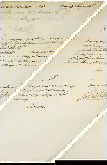 Gov. George Clinton Signed Document 1747: AutographsGeorge Clinton Document With King George’s War Content GEORGE CLINTON, Colonial Governor of New York.; Later Admiral in the British Navy. Manuscript Document Signed, "G: Clinton" as Co