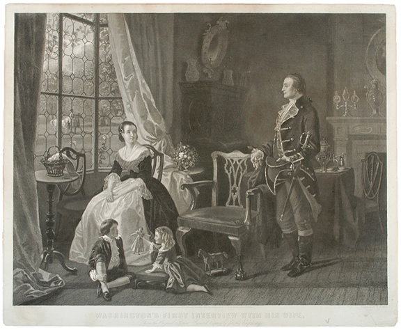 2071: c. 1863 Early George and Martha Washington Print