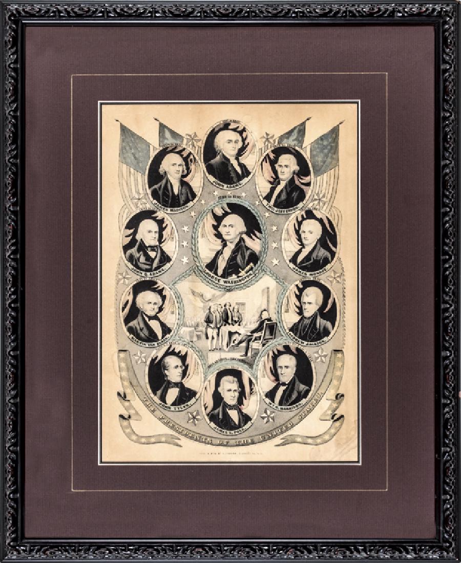 1844 Currier Lithograph of 11 U.S. Presidents (1 of 2)