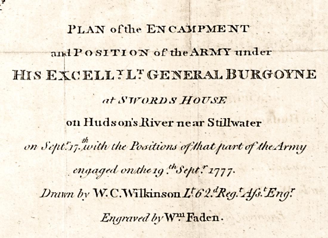 Revolutionary War Map of the Battle of Saratoga (1 of 3)
