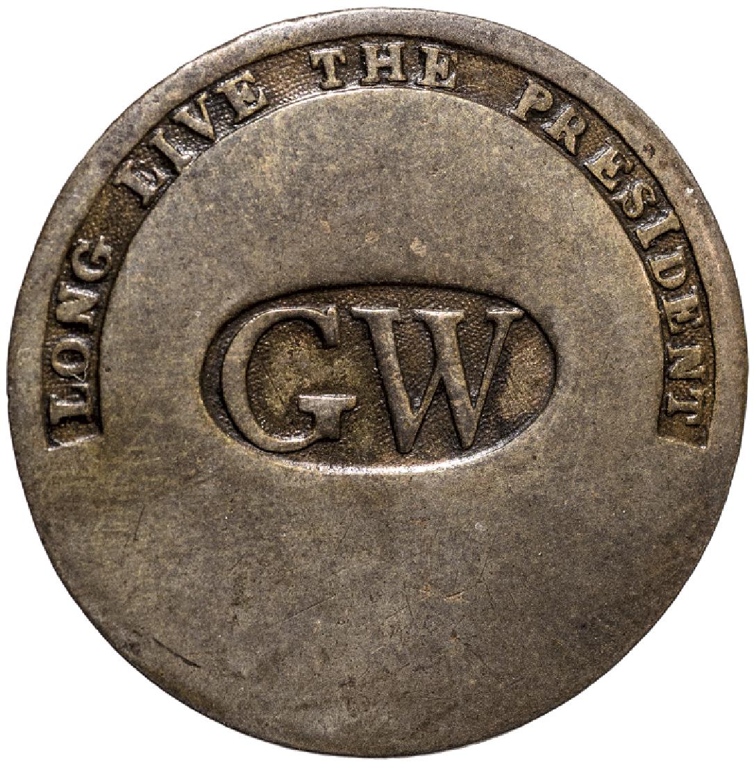 (1789) Choice George Washington Inaugural Button: Washington Buttons (1789) George Washington Inaugural Button with “LONG LIVE THE PRESIDENT” and “GW” as Center Block Text (1789) George Washington Inaugural Button, “LONG LIVE THE PRESIDENT�