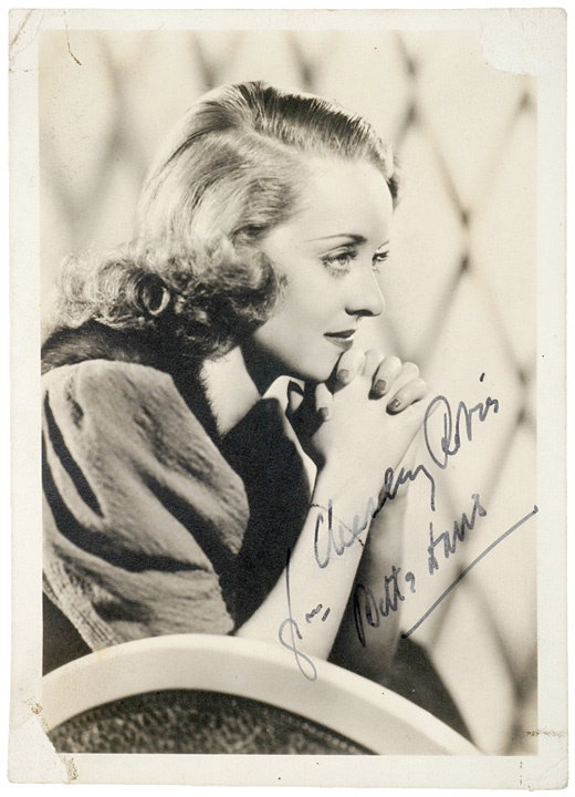 BETTY DAVIS, Inscribed And Signed Photograph