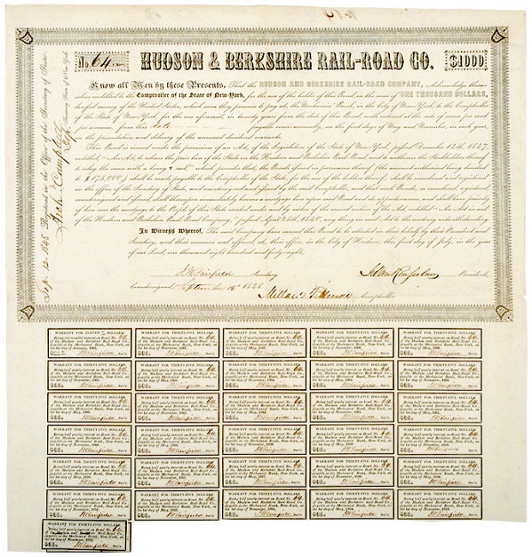 MILLARD FILLMORE, 1848 Bond Signed